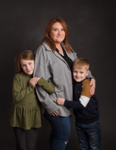 Mother and children during a family photo shoot in whitchurch hampshire