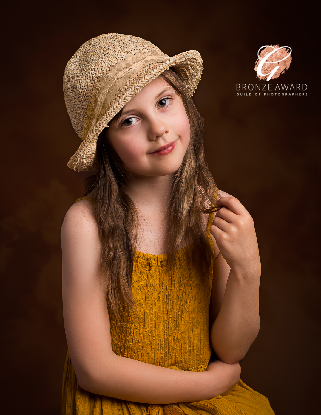 Girl in yellow dress and Summer Hat